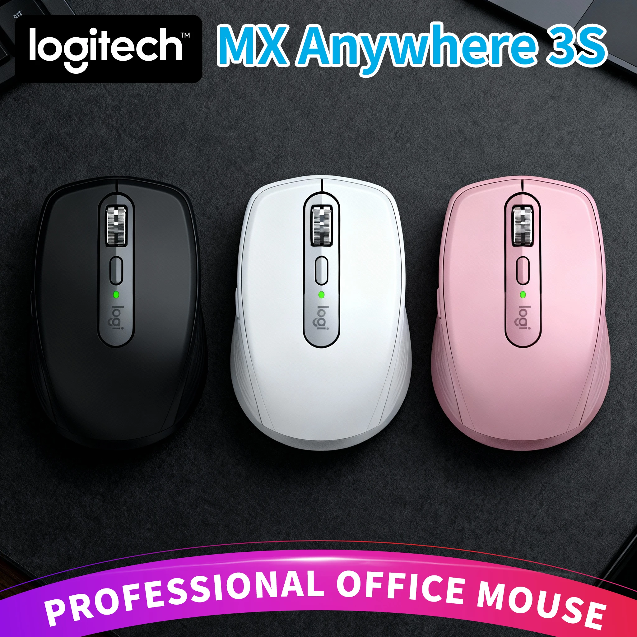 

Logitech MX Anywhere 3S Portable Wireless Mouse 7 Custom Buttons for Business Travel Office Gaming