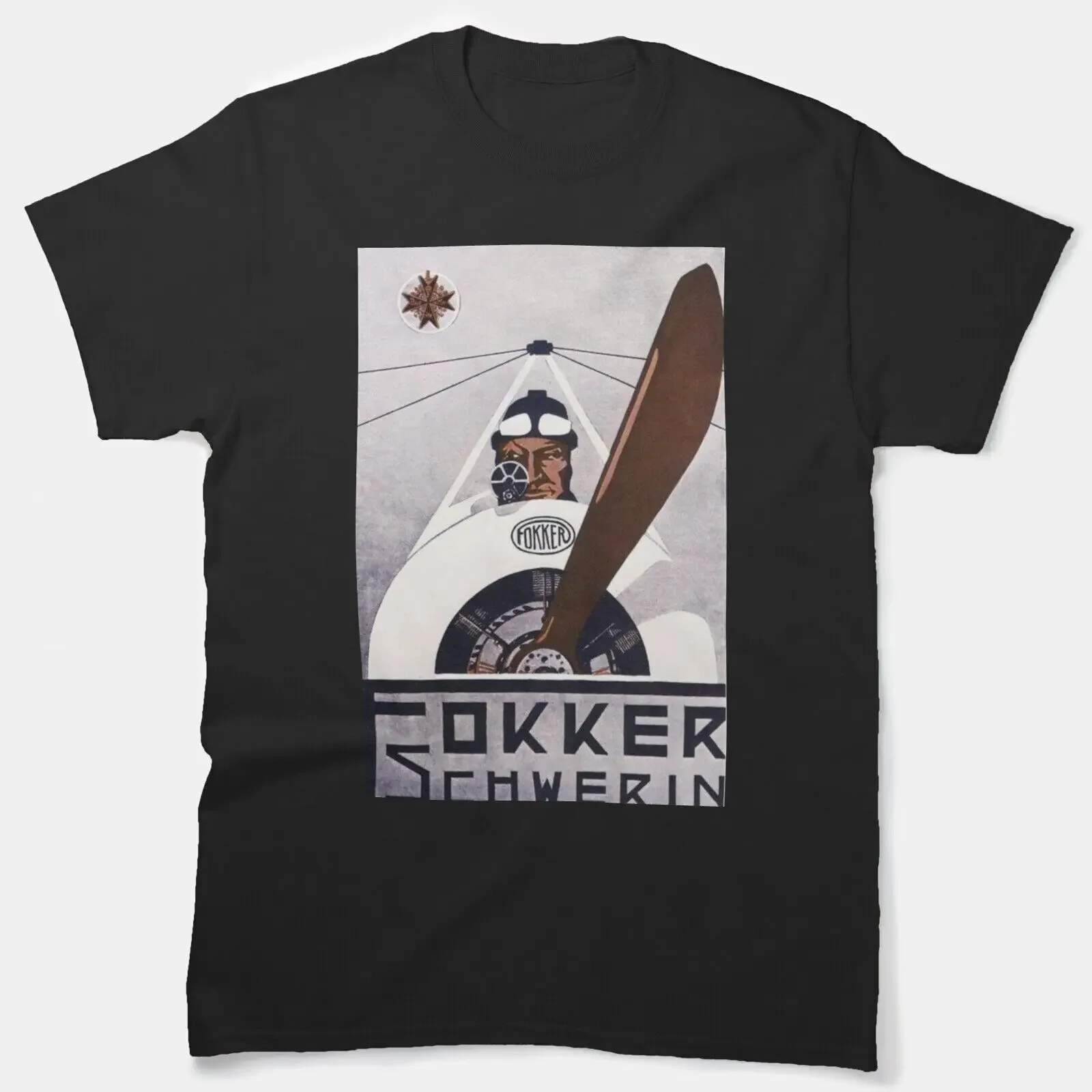 FOKKER WW1 POSTER CLASSIC T-SHIRTUnisex T-shirts for Men Women Summer Tees Cotton Luxury brand vintage oversized