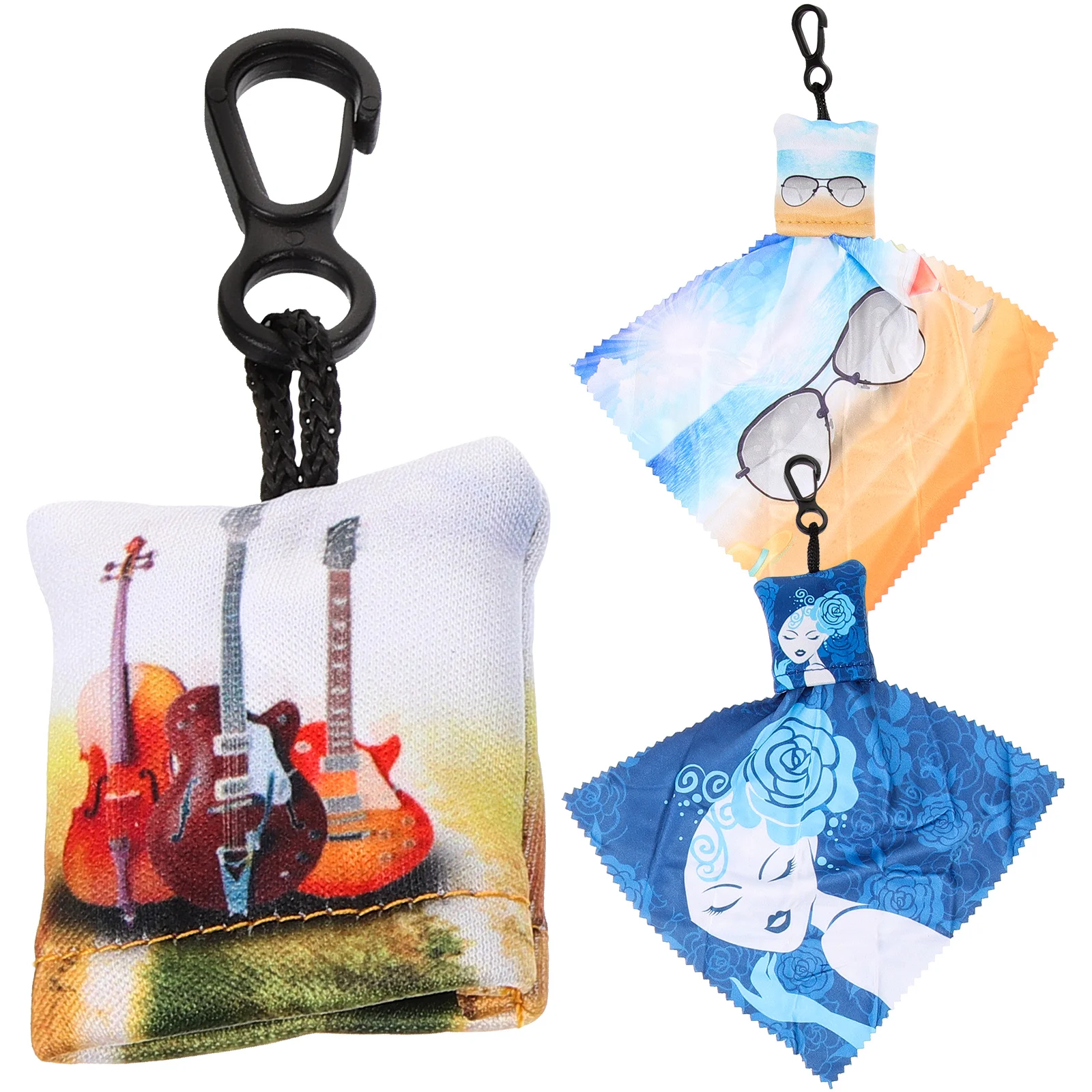 

3 Pcs Keychain Glasses Cloth Electronics Tools Eyeglasses Cleaning Cloths Wipes Screen for Lens Cleaner Portable Metal