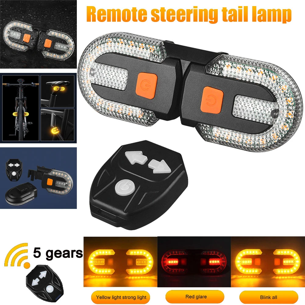 2pcs/4pcs Bicycle Safety Warning Light With Remote Control Bright LED Tail Indicator Light Cycling Accessories For Universal