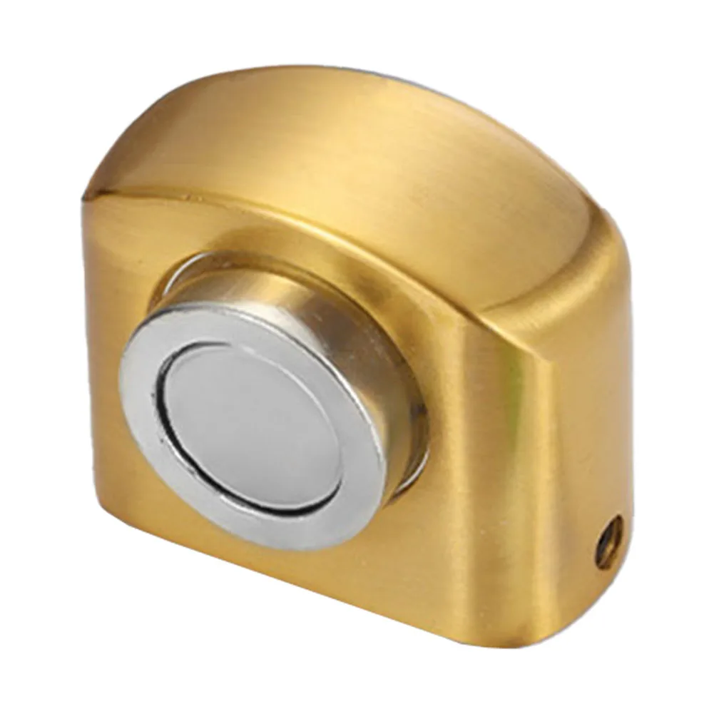 Home Improvement Silver No-punch Door Stop Magnetic Door Suction Reliable Manual Control Secure Grip Brushed Finish