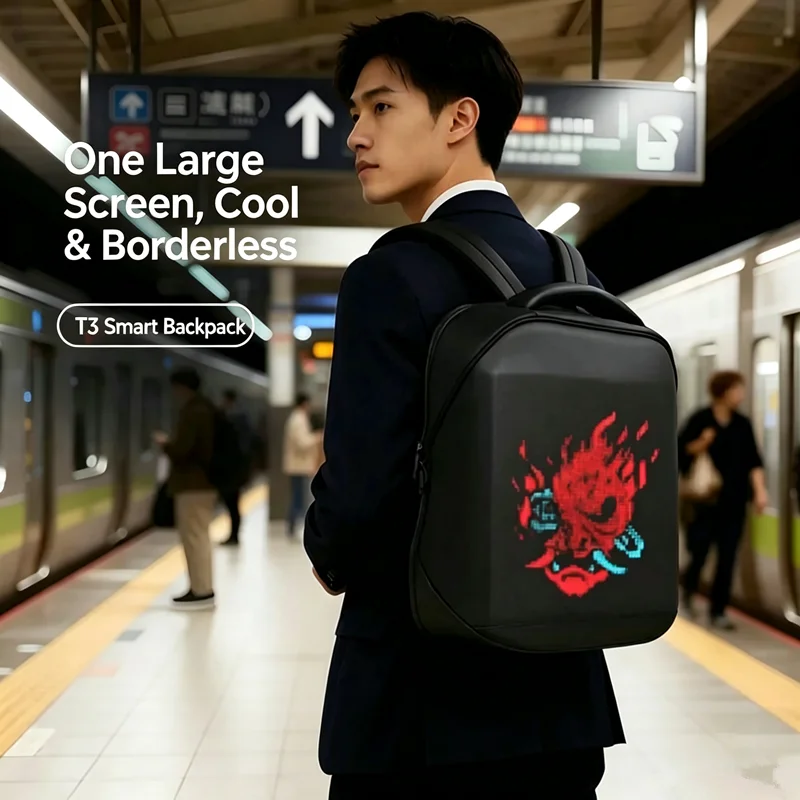 LED Display Backpack Customizable GIF Image Smart LED Screen Backpack Travel Shoulder Backpack For Outdoor Advertising Party