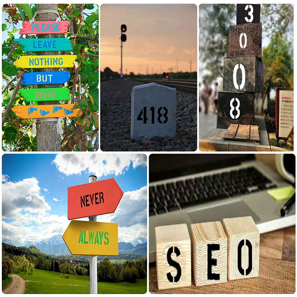 

1Set Plastic Stencils for Crafts Alphabet and Number Design Reusable Painting Templates for DIY Art Projects Kids Learning