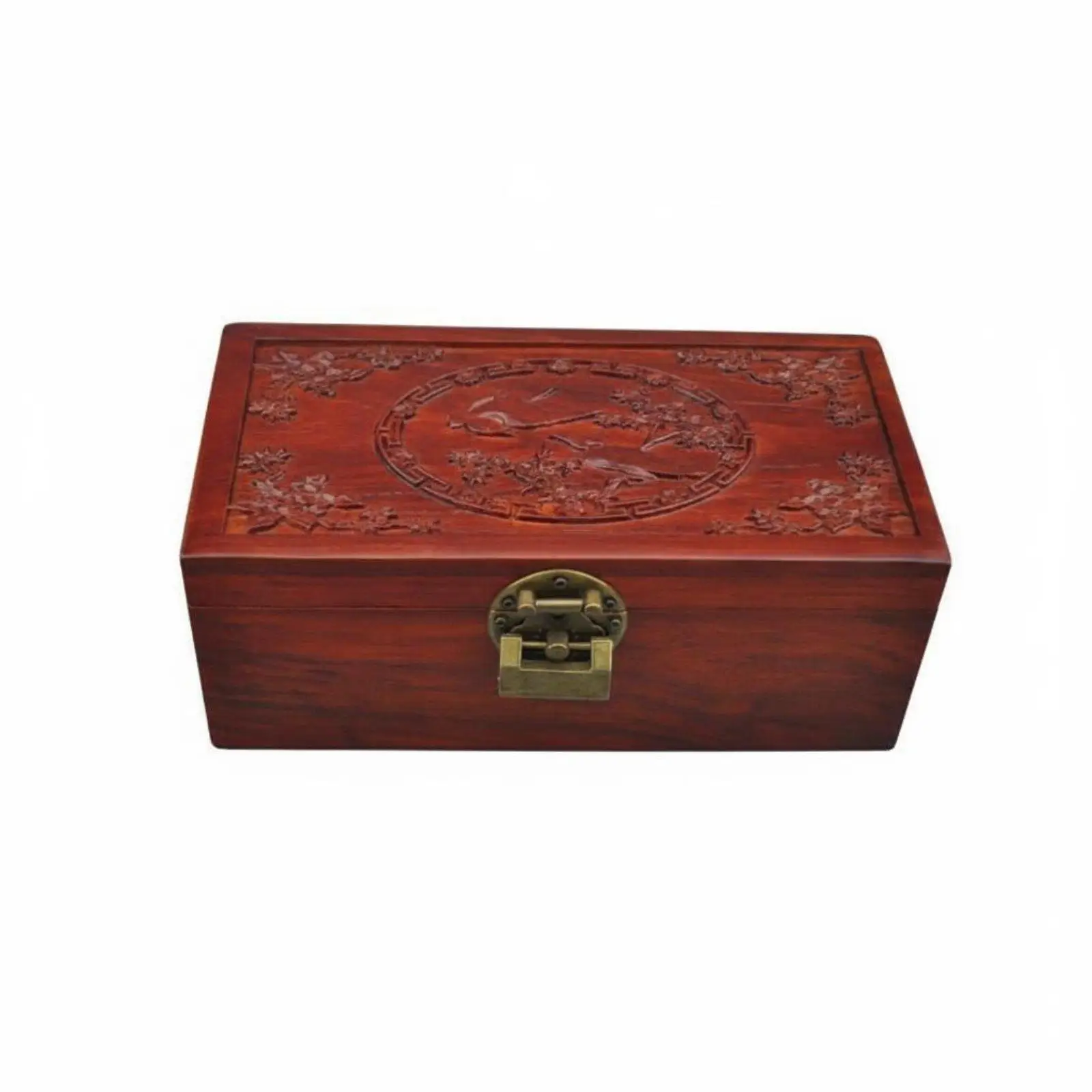 Wooden Jewelry Box Solid Wood Vintage Style Jewelry Case With Lock Lockable Keepsake Box for Women, Bedroom, Dressing Room