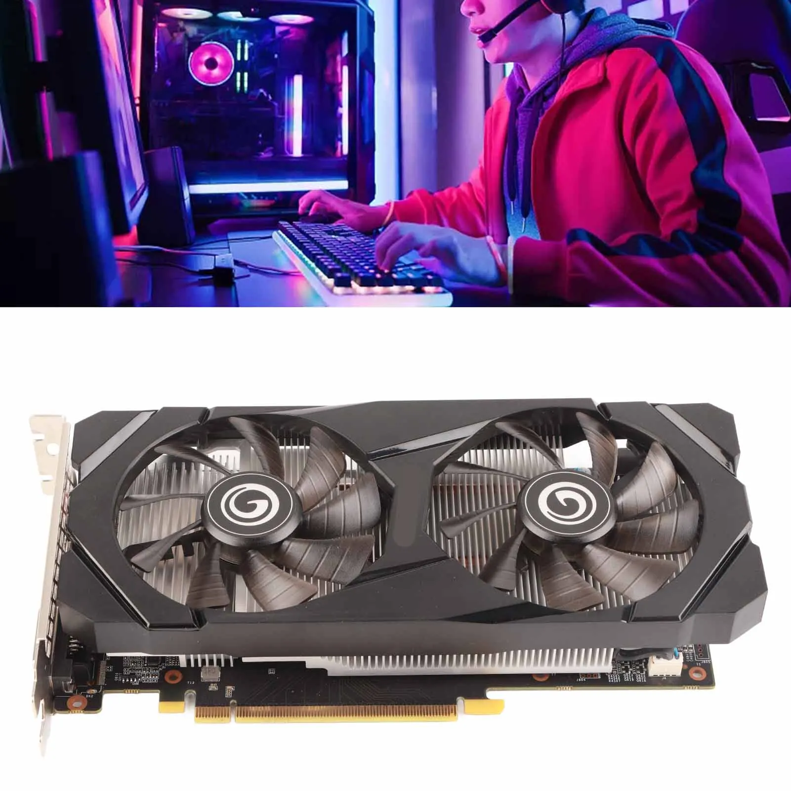 

Игровая видеокарта GTX1660Ti 6G Видеокарта GDDR6 192-битный двойной вентилятор Стабильная игровая видеокарта для настольного компьютера Видеокарта