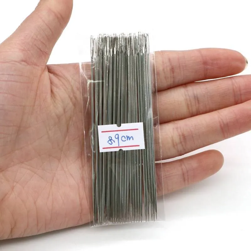 8.9cm 50PCS/LOT Stainless Steel Large Eye Sewing Needles Pins Set Home DIY Crafts Household Accessories 1.0*89mm