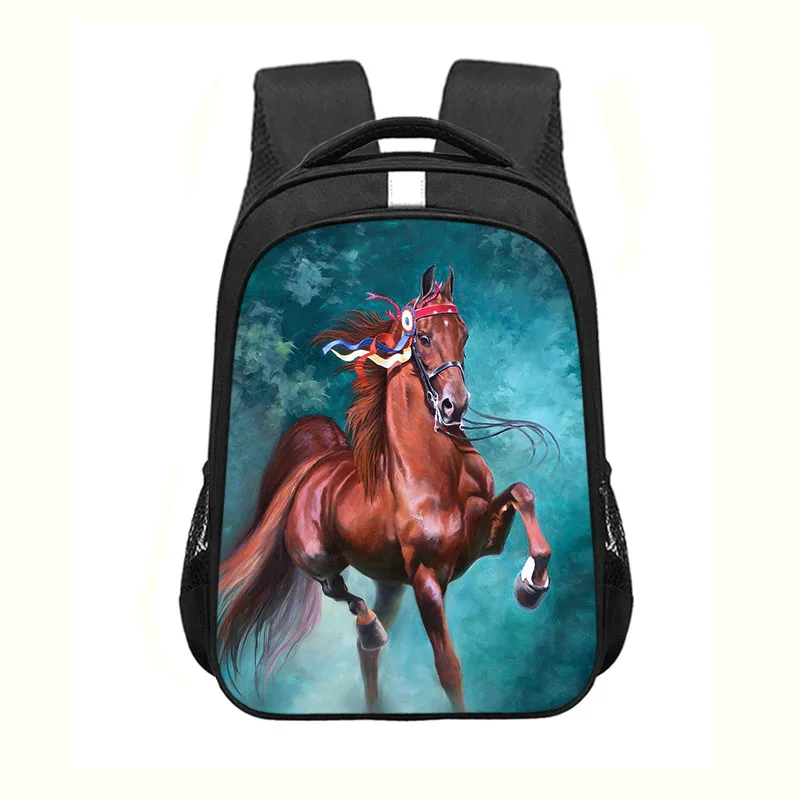 Mochila con diseño de unicornio para hombre, morral escolar con diseño de caballo pequeño, ideal para adolescentes, niños y niñas