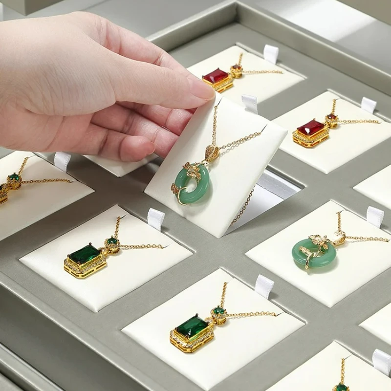

Light luxury jewelry tray, leather necklace, pendant, ring, earring, jewelry viewing tray, jewelry storage display panel