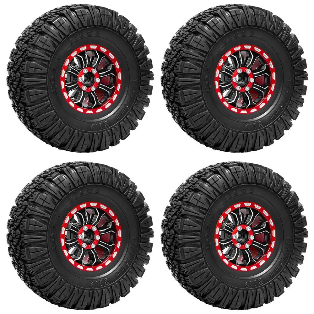 1.9-inch KO2 Scale Tires Adjustable Negative Offset Wheels Suitable for SCX10 TRX4 and D90 1/10 RC Crawler Upgrades