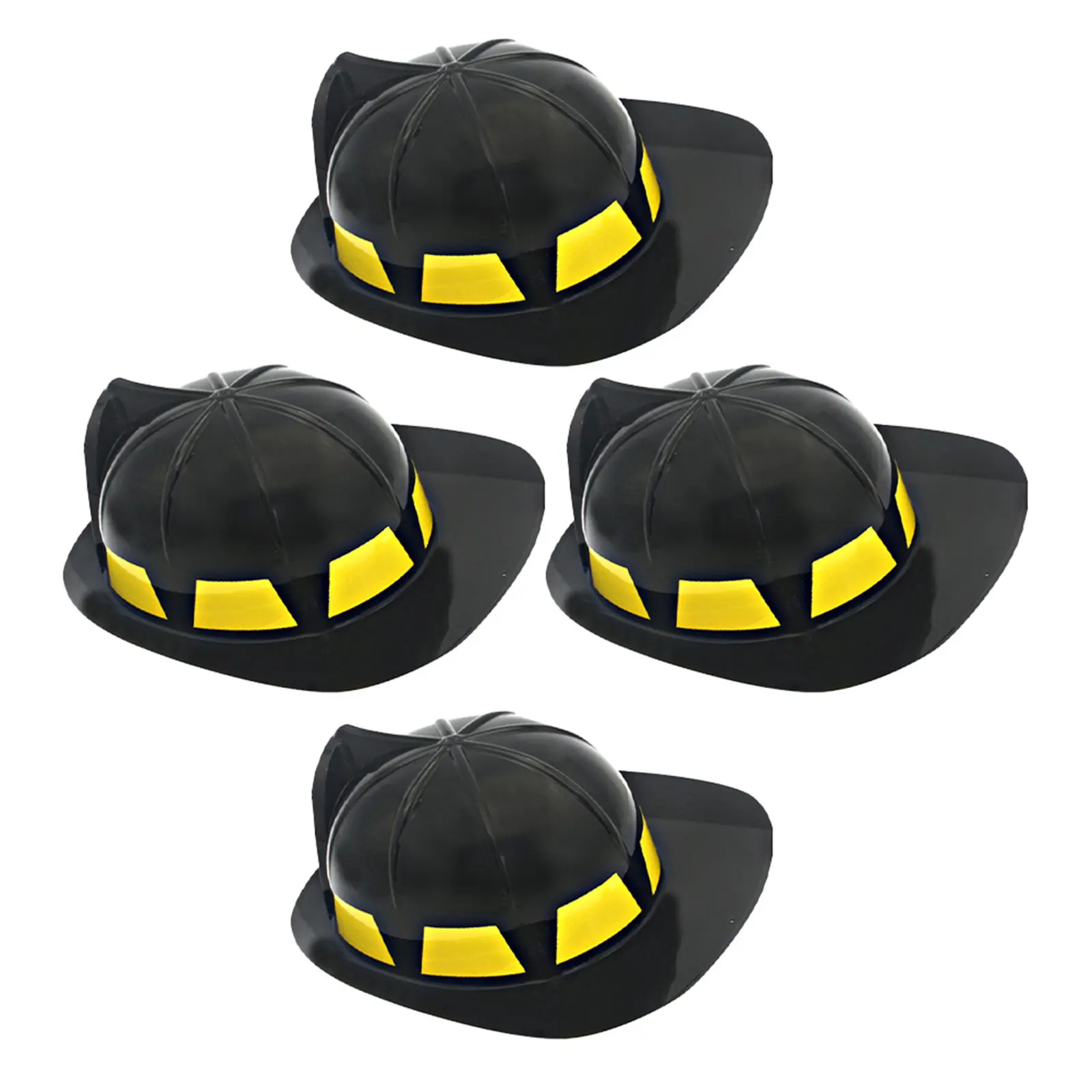 4Pcs Safety Decorative Fireman Hats Bright Color Comfortable Fit Simulated Firefighter Hat Kids Fireman Accessories