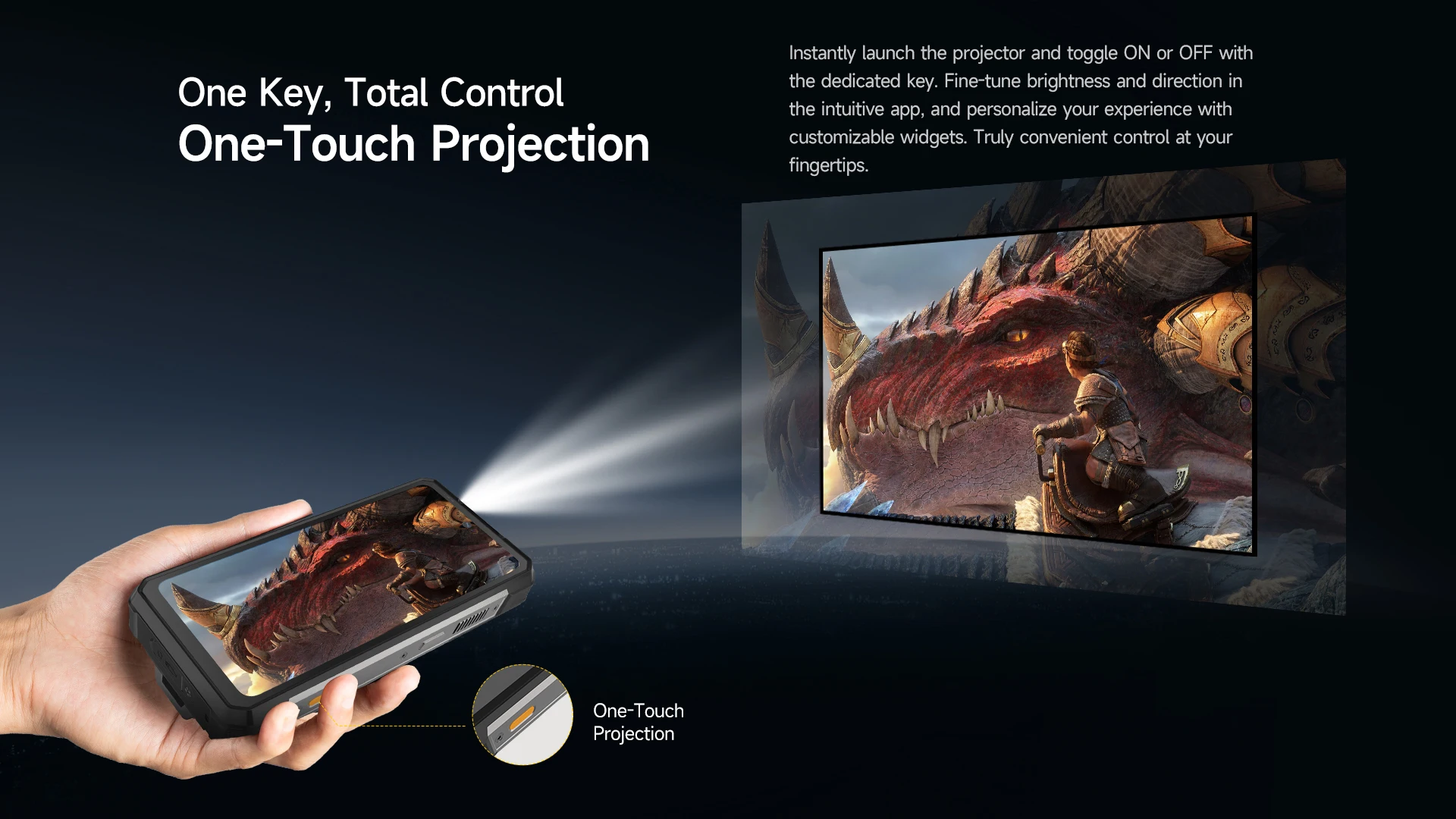 Ulefone Armor 34 Pro+ Projector Rugged Phone 16GB+512GB Night Vision 6.95'' Android 15 Dimensity 7300 25500mAh 5G Smartphone