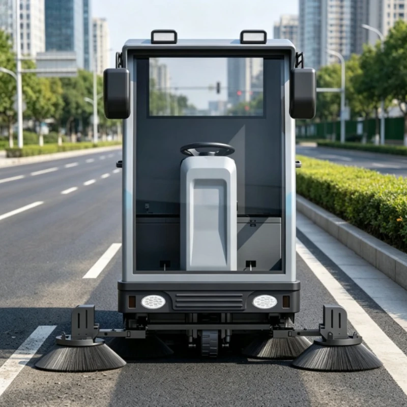 All Sealed Cabin Rechargeable Pure Electric Street Sweeper Large Sweep Width Municipal Cleaning Equipment For Park Square