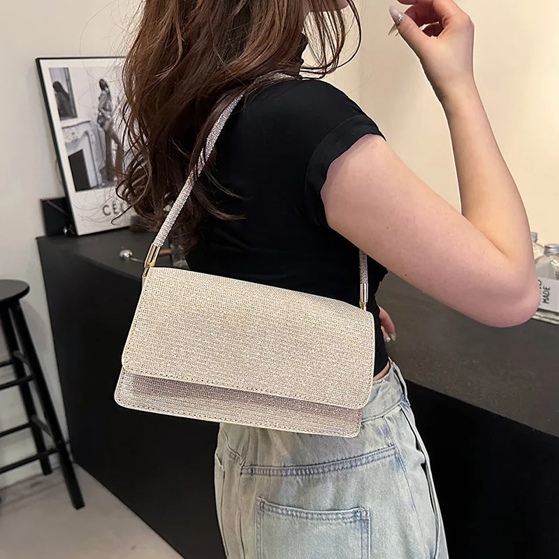 ファッション Pu レザー女性の脇の下ショルダーバッグ小さな掛け金フラップメッセンジャーバッグ無地マネー携帯電話財布とハンドバッグ