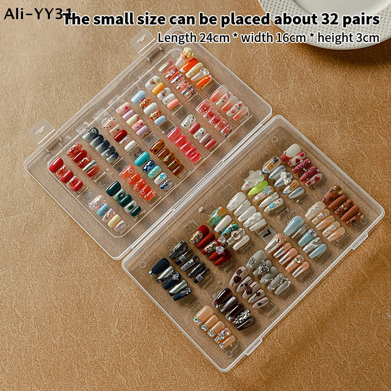(YY) 1 pieza 2025, nuevo soporte de exhibición de puntas de uñas transparente, tablero de muestra de uñas de plástico, contenedor de exhibición de uñas postizas, herramientas de decoración de uñas