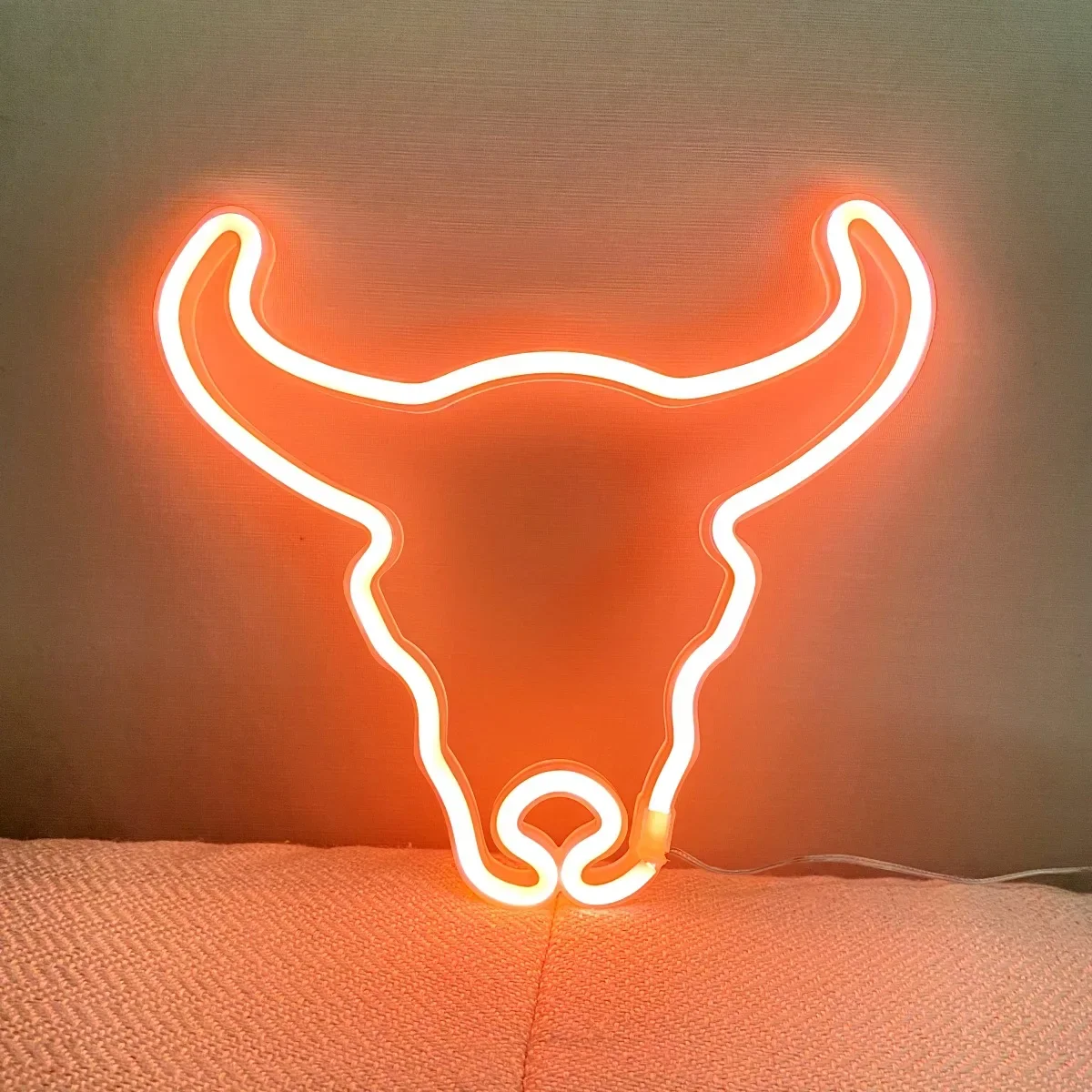 Neon Lights  LED Bull Head Shaped Light Room Decoration Party Props Night Lights