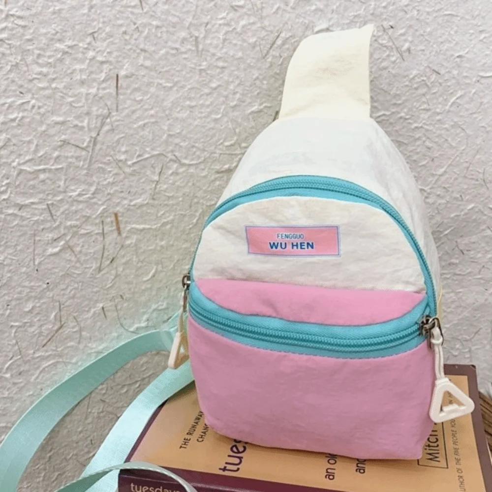Casual Lightweight Sling Bag Nylon Adjustable Children Chest Backpack Durable Vibrant Crossbody Sling Pack -outdoor