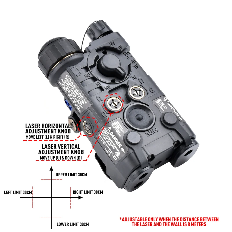 Imagem -03 - Visão Laser para Caça Rifle Arma Airsoft Funcional Vermelho Verde Azul Ponto Sight Strobe Peq Luz 15 Fit 20 mm Rail Novo L3-ngal-ir