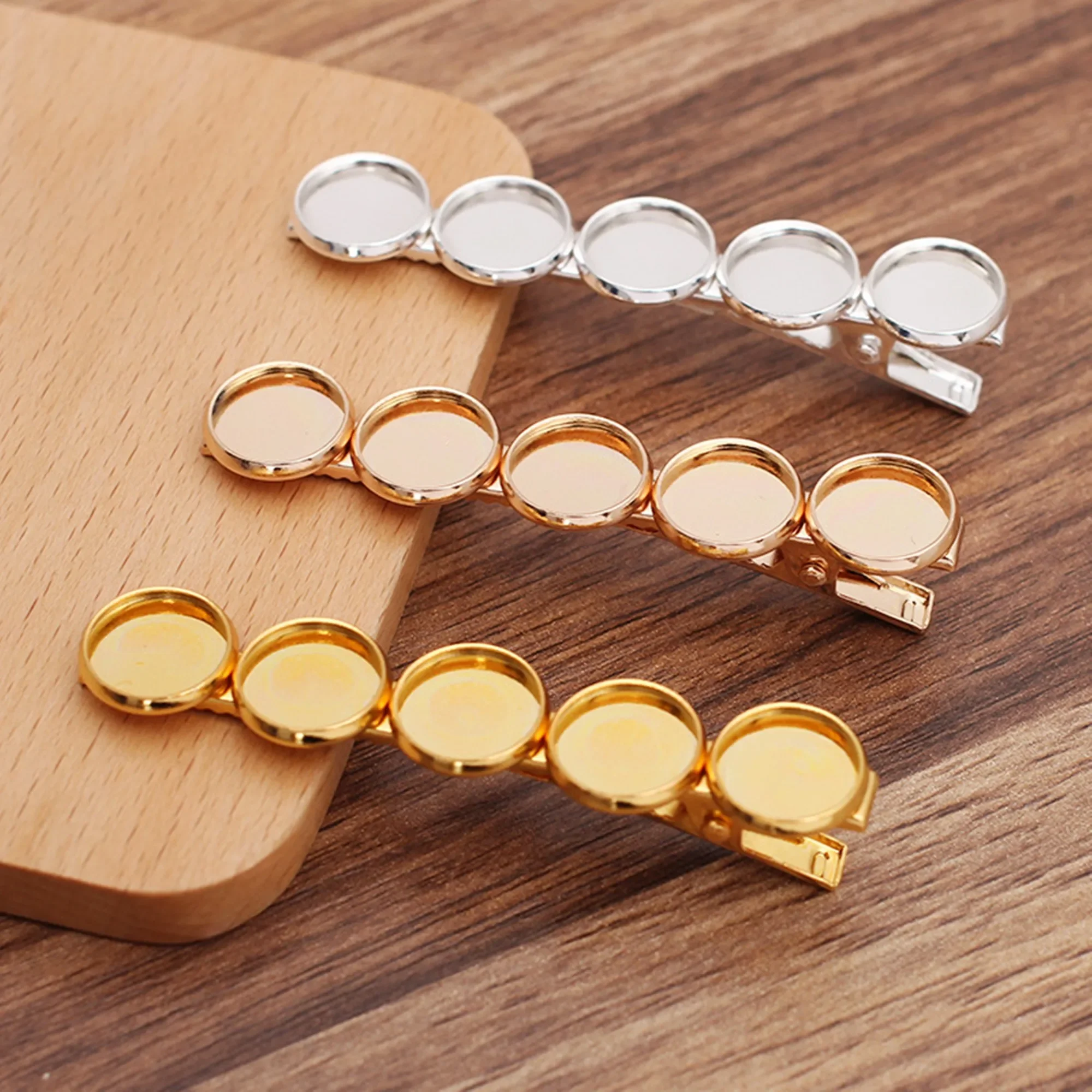 

3 Pcs/lot 3 Pcs/lot 5*12mm Reverse Mold Plate Duckbill Clip Fashion Hairpin Blank Base DIY Handmade Hair Accessory