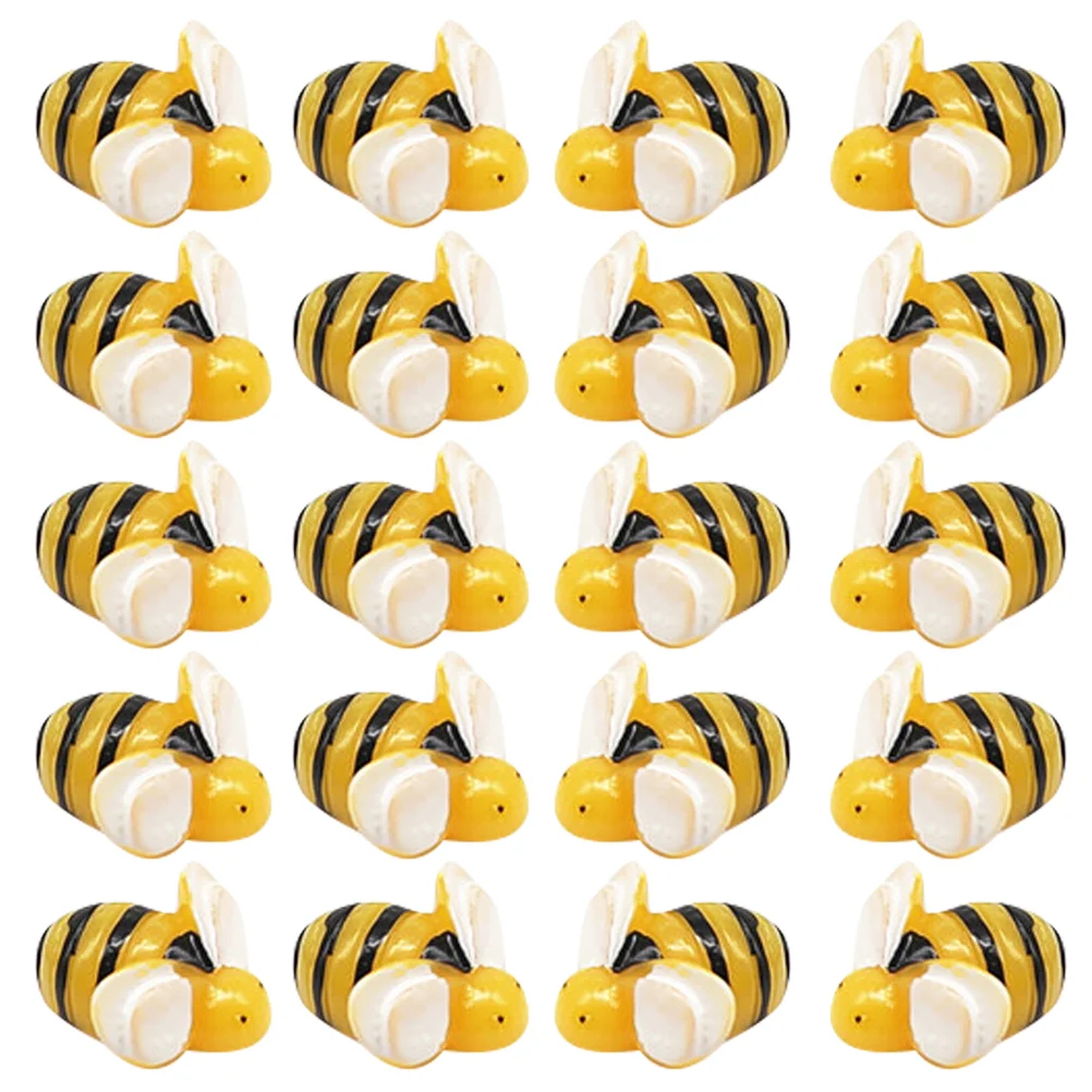 

50 Pcs Simulation Resin Bee Cartoon Patch Fillers Model Mini Modeling Bees Ornament Filling Tiny Epoxy Models Adornment