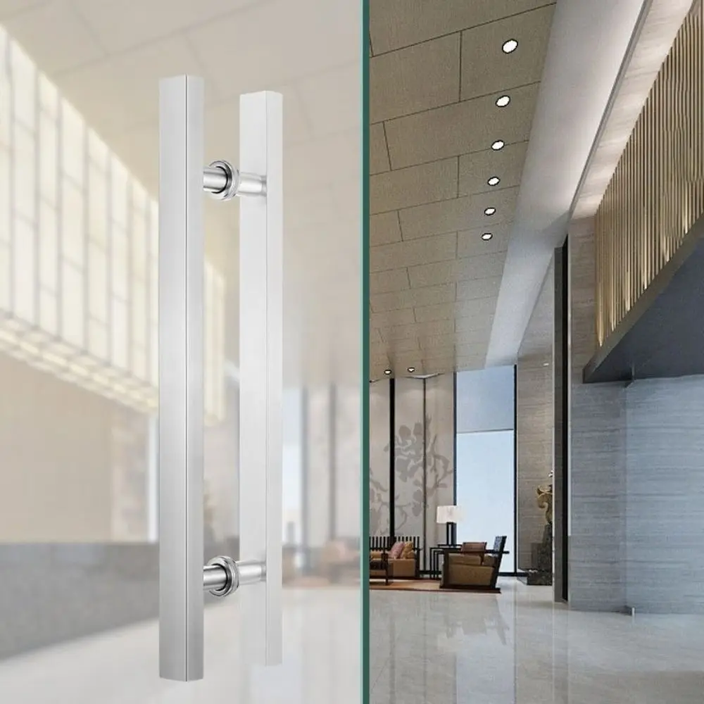 عالية الجودة باب يسحب الفولاذ المقاوم للصدأ مقبض باب زجاجي سميكة ماتي مقبض الباب أنبوب مربع دفع مقبض سحب باب خشبي