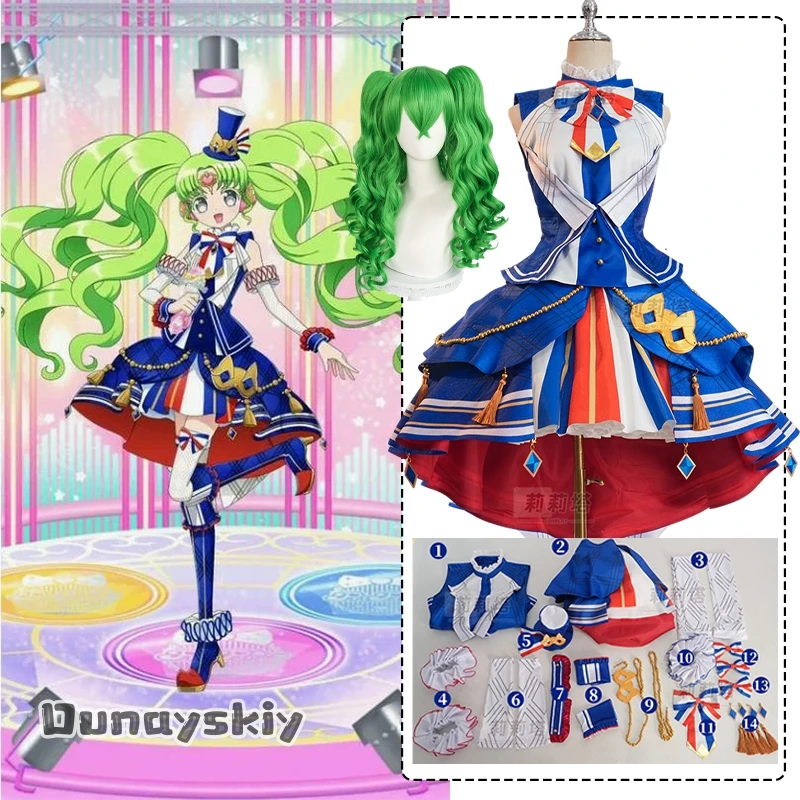

Аниме Pripara Falulu Косплей Костюм {Dunayskiy} Синие белые цветы Юбка Лолиты Униформа для девочек Рождественский костюм Женское платье JK