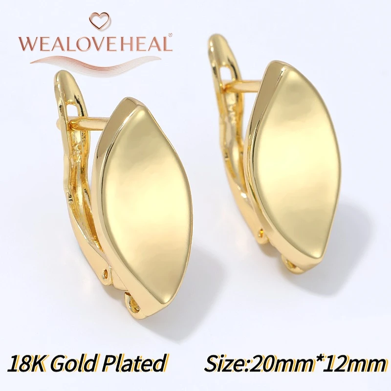 schmuckherstellung zubehör, 18K vergoldete Messing-Ohrhaken mit Marquise-Verschluss, glatt poliert, minimalistisch, für DIY-Ohrhänger-Bastelbedarf – Detail 19