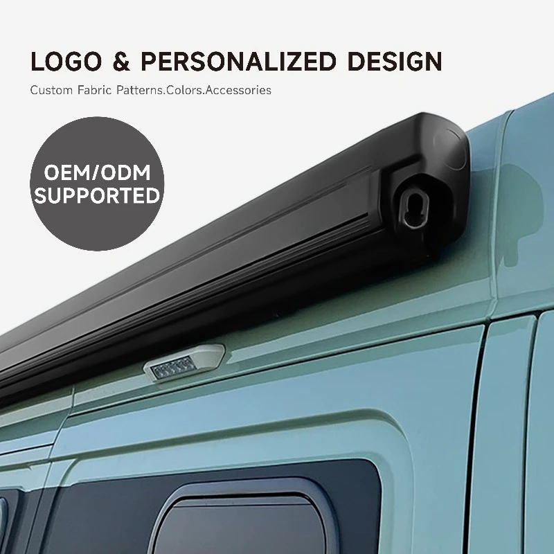 Wareda W5500 Retractable Aluminum Alloy Frame  Travel Trailers Camping Van Truck Camper Rv Awning for RV Trailer Car