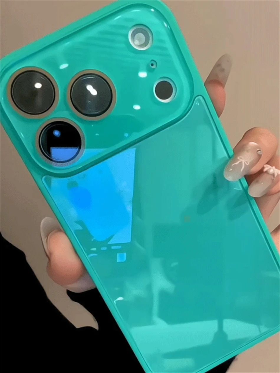 Luxuriöse Kamera-Schutzhülle aus gehärtetem Glas in Bonbonfarben für iPhone 15 16 17 18 Pro Max, stoßfest, weicher Rahmen, glatte harte Abdeckung – Detail 6