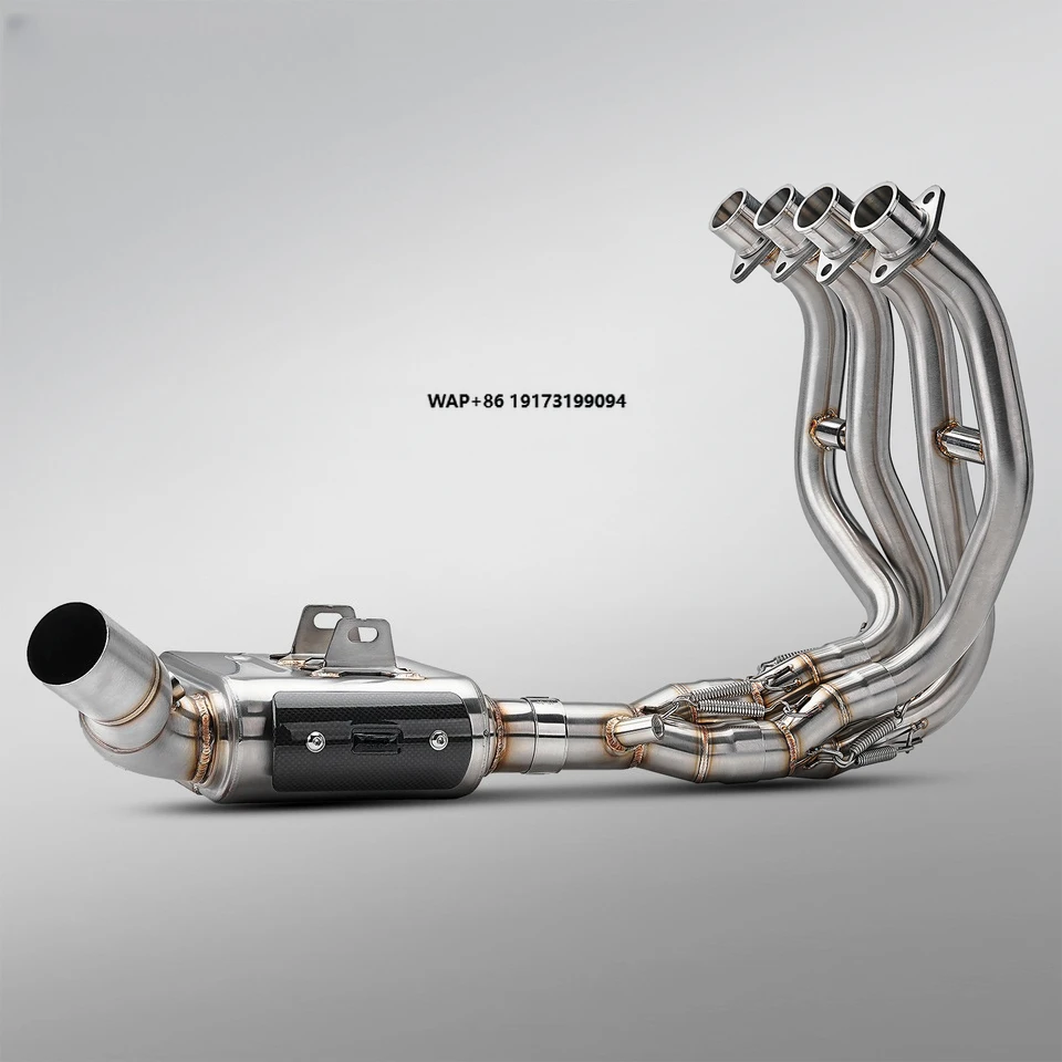 

ZX4R ZX4RR Motorcycle Exhaust Modification Stainless Steel Front Exhaust Manifold with Silver/Black Finish