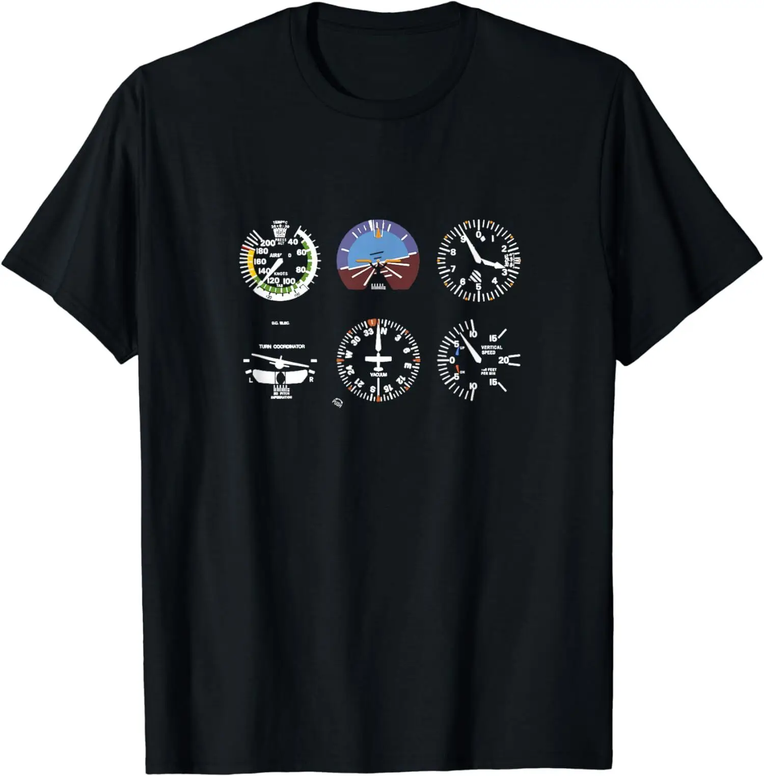 NEW LIMITED Cockpit Six Dials Flight Simulator Pilot Design Tee Shirt S-3XL