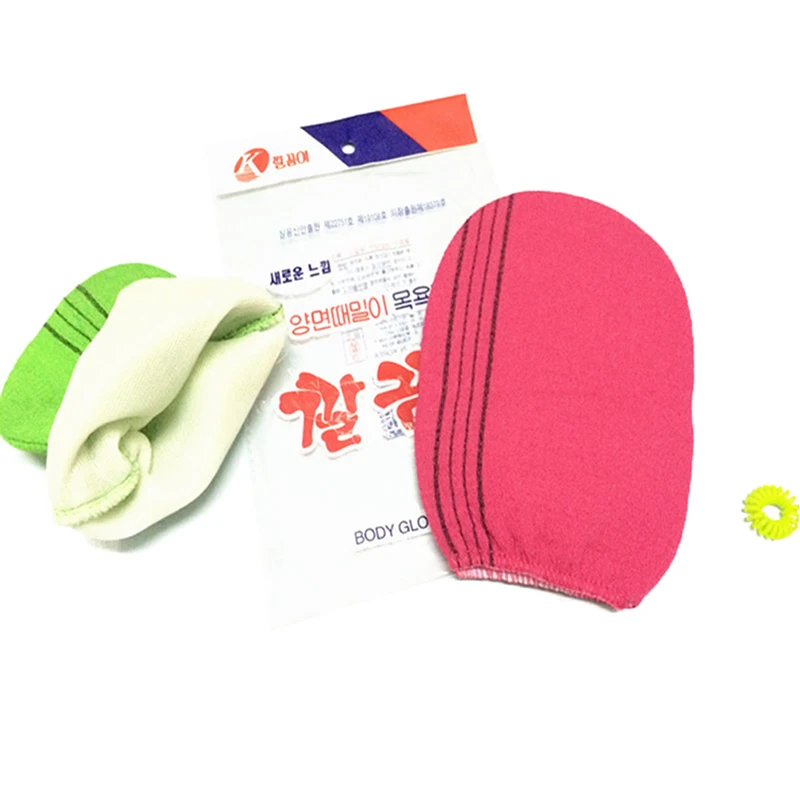 2 colors Korean Italy Exfoliating Body-Scrub Glove Towel Green Red