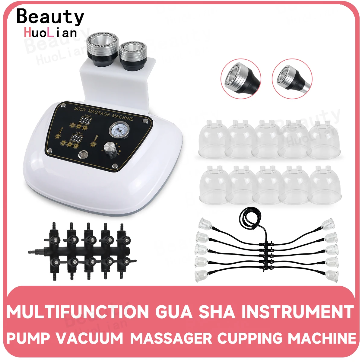 Multifunctional Chinese Heating GUA SHA Instrument Pump Vacuum Massage Breast Enlargement Machine Anti Cellulite Fat Burner