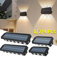 1/2/4 Pcs Solar Wall LED Light Outdoor Garden Decoration Lighting IP65 Waterproof Lamp Stairs Balcony Courtyard Decoration Lamps