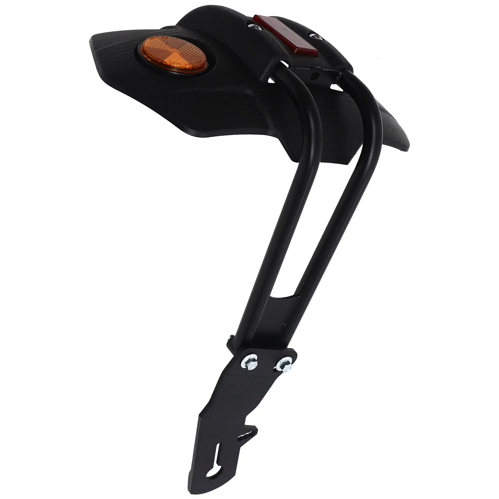 

Motorcycle Rear Mudguard Heavy Duty Iron and Plastic Adjustable Height Professional Mud Guard with Reflective Strips for Night