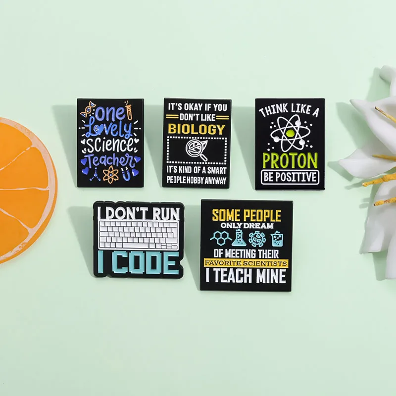 Think Like a Proton Stay Positive Enamel Pin Funny Physical Science Brooches Lapel Backpack Badge Jewelry Gifts For Friends