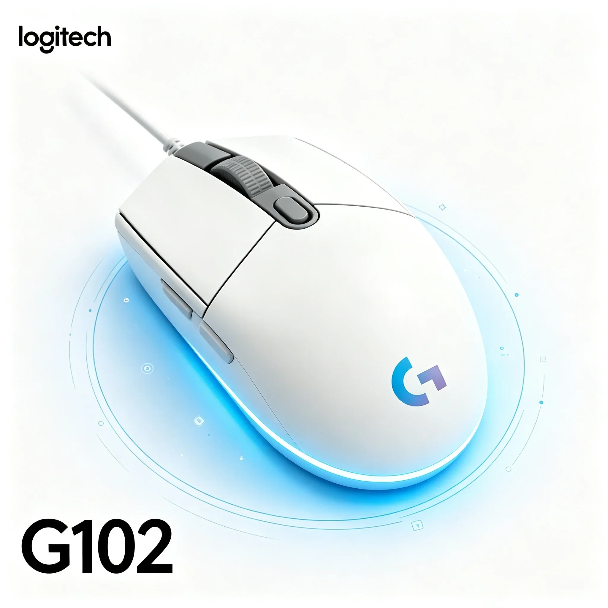 Logitech G102 Gen 2 E‑Sport Competitive Wired Mouse, Accurate 8000 DPI Optical Tracking, Multi‑Color RGB Effects, Comfort Ergono