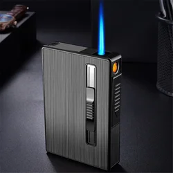 Gas Electric Lighter Lady's Long Cigarette Case Inflatable Rechargeable Coil USB Lighter Waterproof Cigarette Holder Storage Box