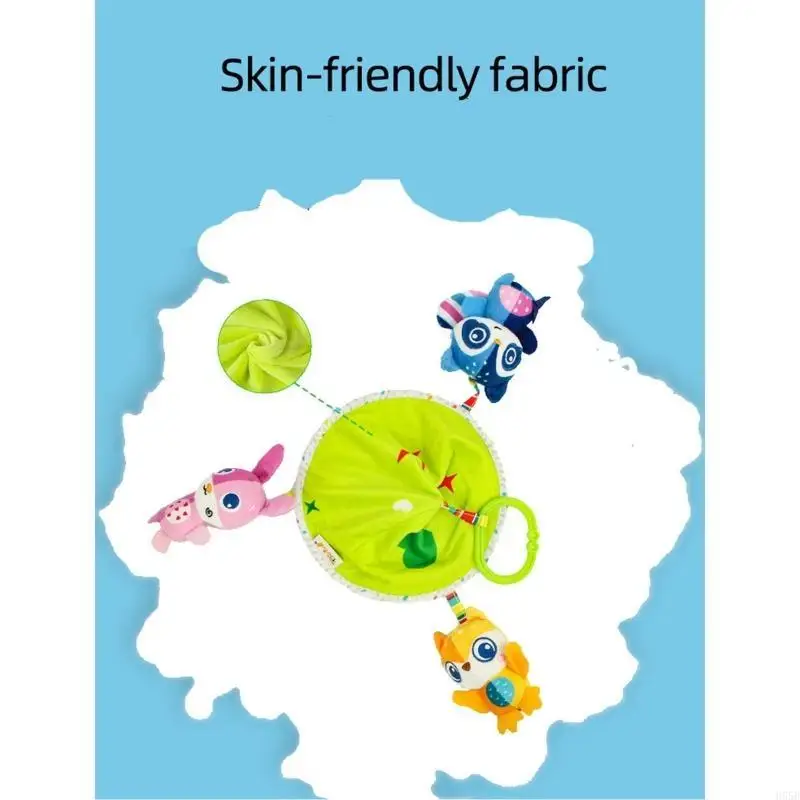 H55B carrinho bebê Baby Rattle Toy Huschair Wind Pram pendente berço pendurado na cama campainha desenho para