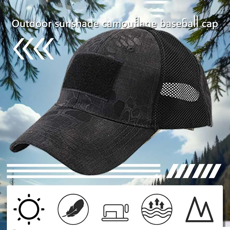 Outdoor Multicam Camouflage Adjustable Cap Mesh Tactical Airsoft Fishing Baseball  Hat for Fishing Hunting Hiking Basketball image 4