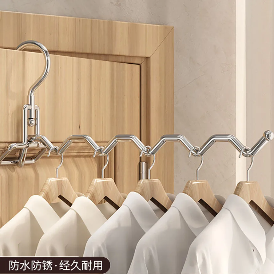 

Multifunctional Moisture-proof Stainless Steel Clothes Rack Portable Travel Drying Shelf 360 ° Rotation Strong Clothes Hooks
