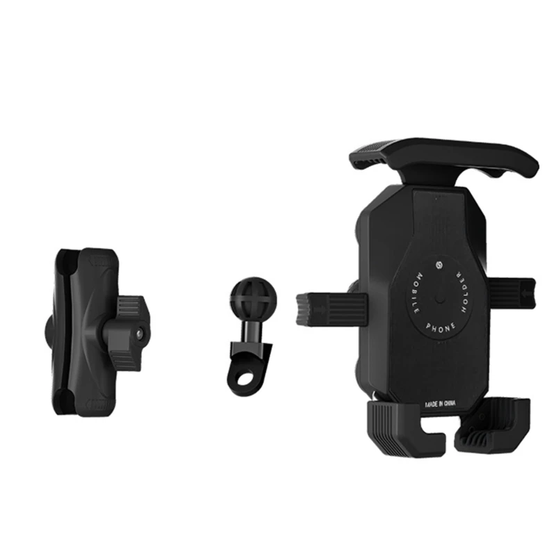 090E Cycling Phone Cradles Support Bracket with Secure Three Prong Clamp, Rotatable, Waterproof Adjustable for All Weathers