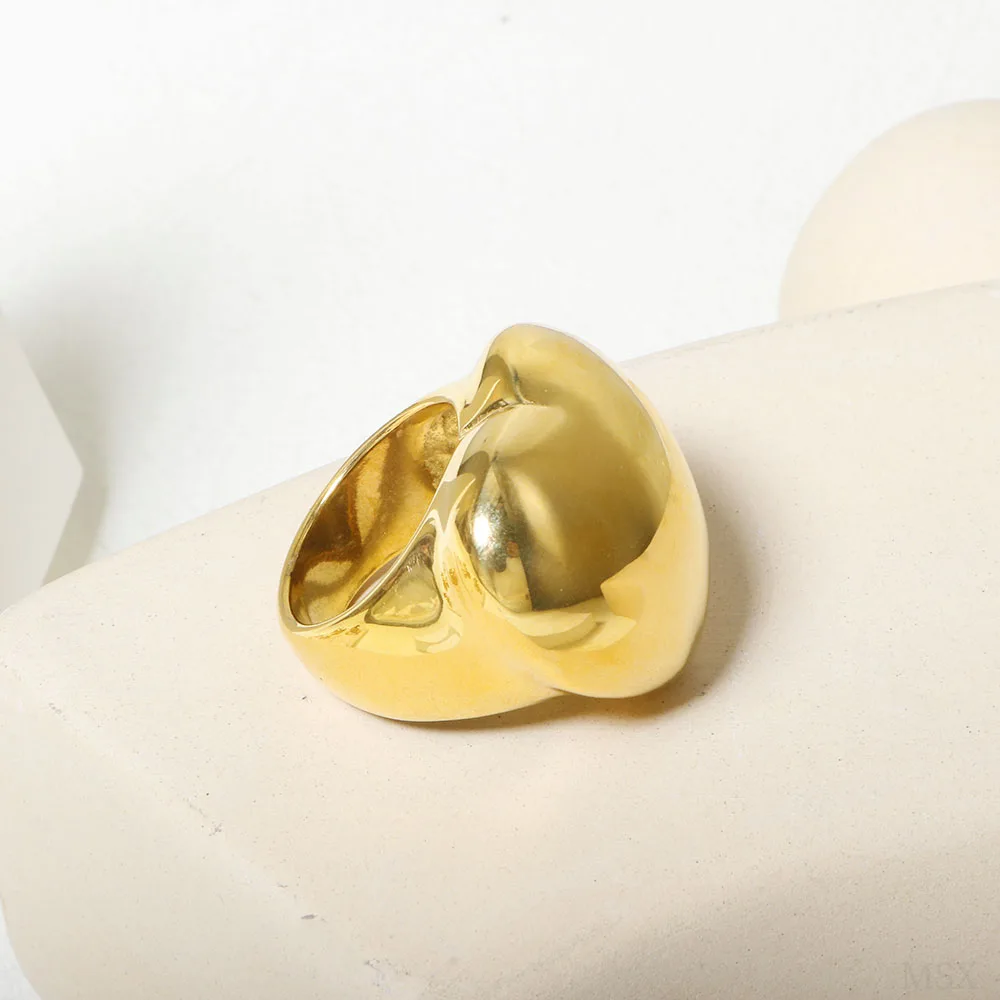 

Роскошное преувеличенное кольцо любви для женщин, позолоченное широкое кольцо из нержавеющей стали, кольцо в стиле панк, большое персиковое кольцо в форме сердца, аксессуары для пальцев для девочек
