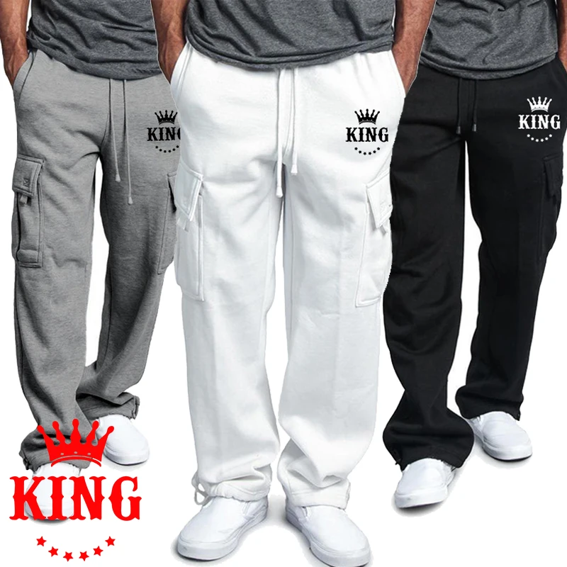 

Men's King Print Sweatpants, Jogging Pants, Gym Training Pant, Sportswear, Joggers