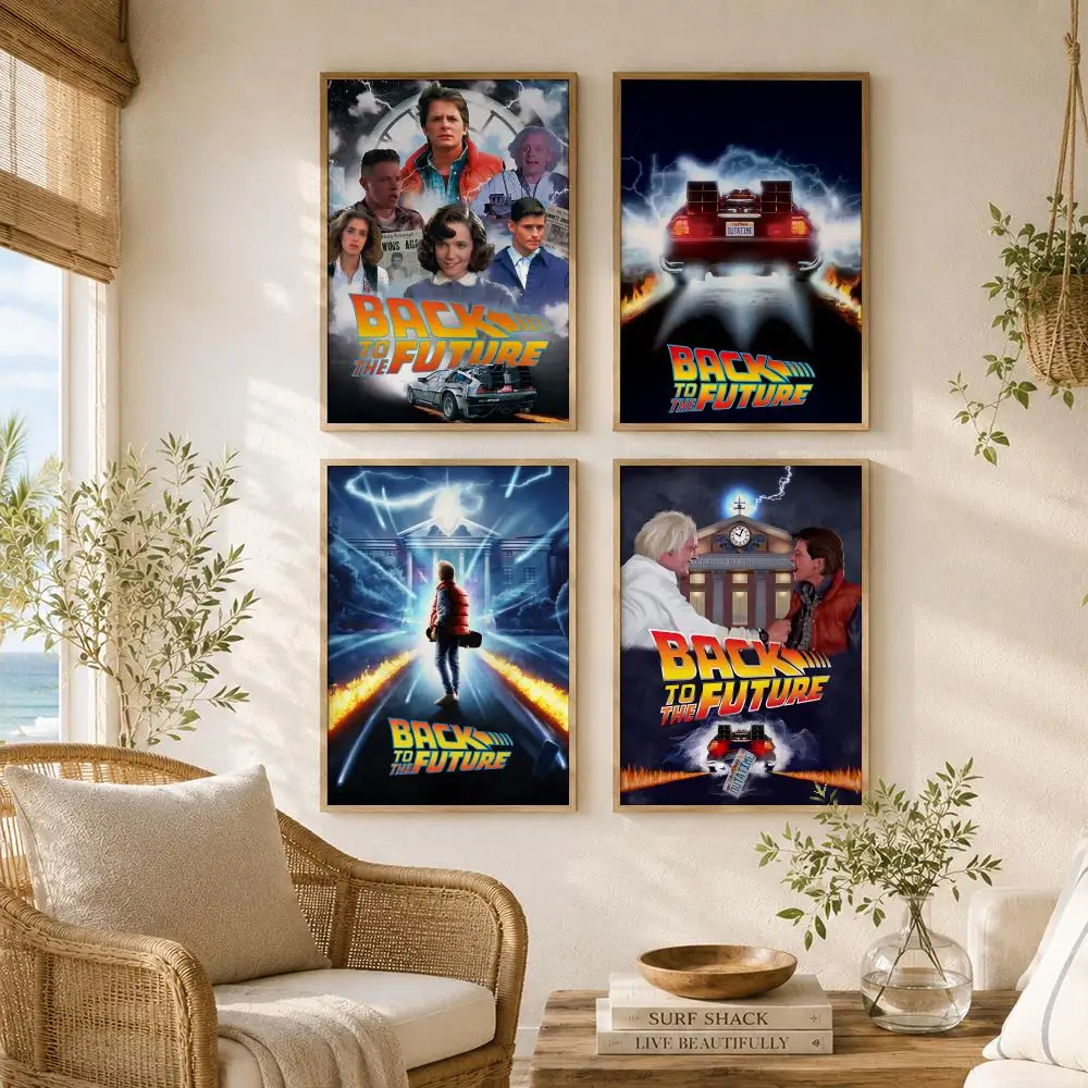 Sci-Fi Film B-Back to the Future Poster Versatile HD Waterproof Wall Art Self-Adhesive Decor for Any Space Ideal Gift