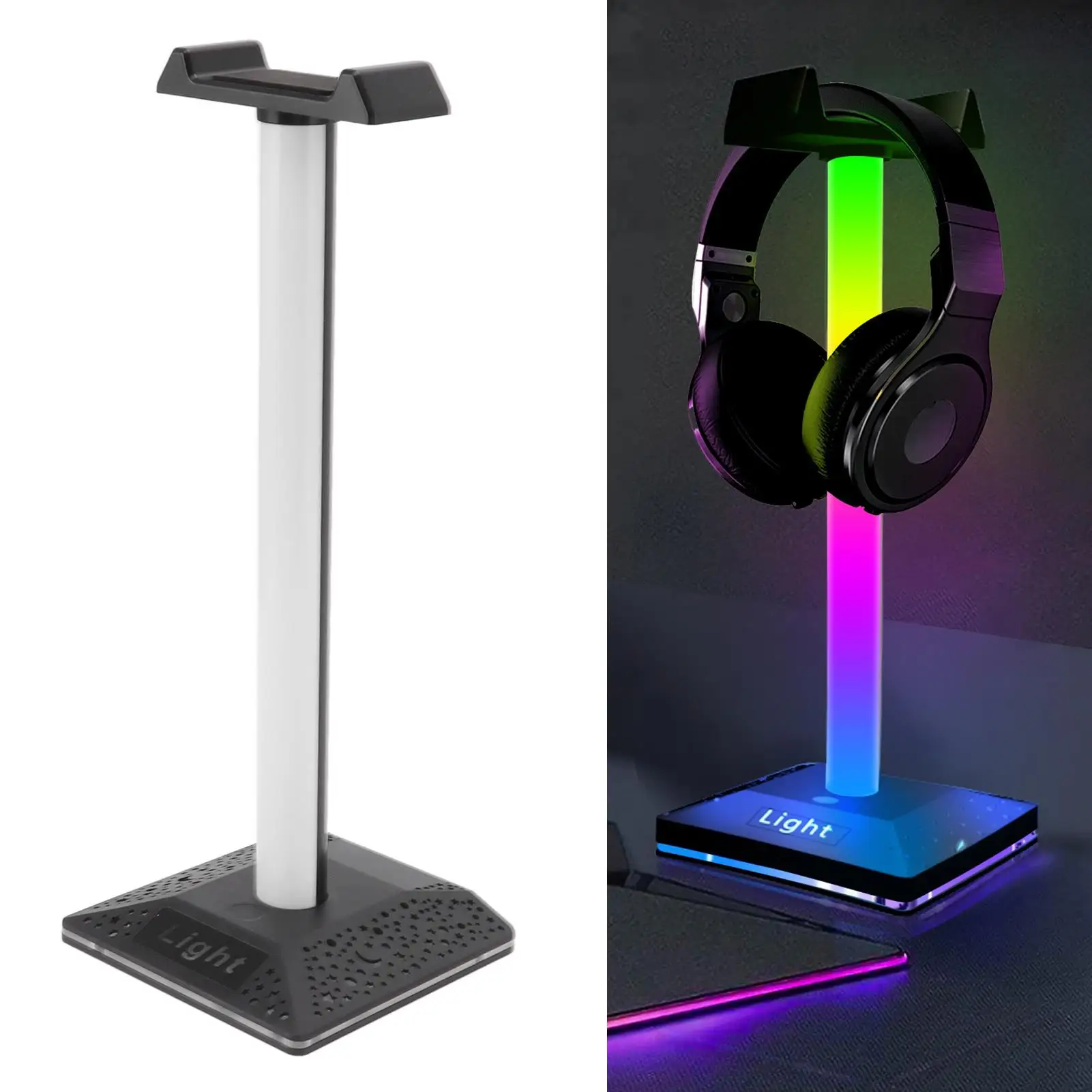 ขาตั้งชุดหูฟังสําหรับเล่นเกม RGB พร้อมสวิตช์สัมผัส - มีสไตล์สําหรับจัดโต๊ะสําหรับหูฟัง