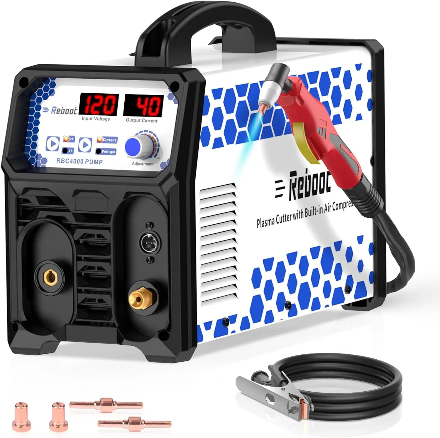 

Plasma Cutter Built In Air Compressor IGBT Inverter Digital Cutting Machine High Frequency Clean Cut Max Cut 120V 40A