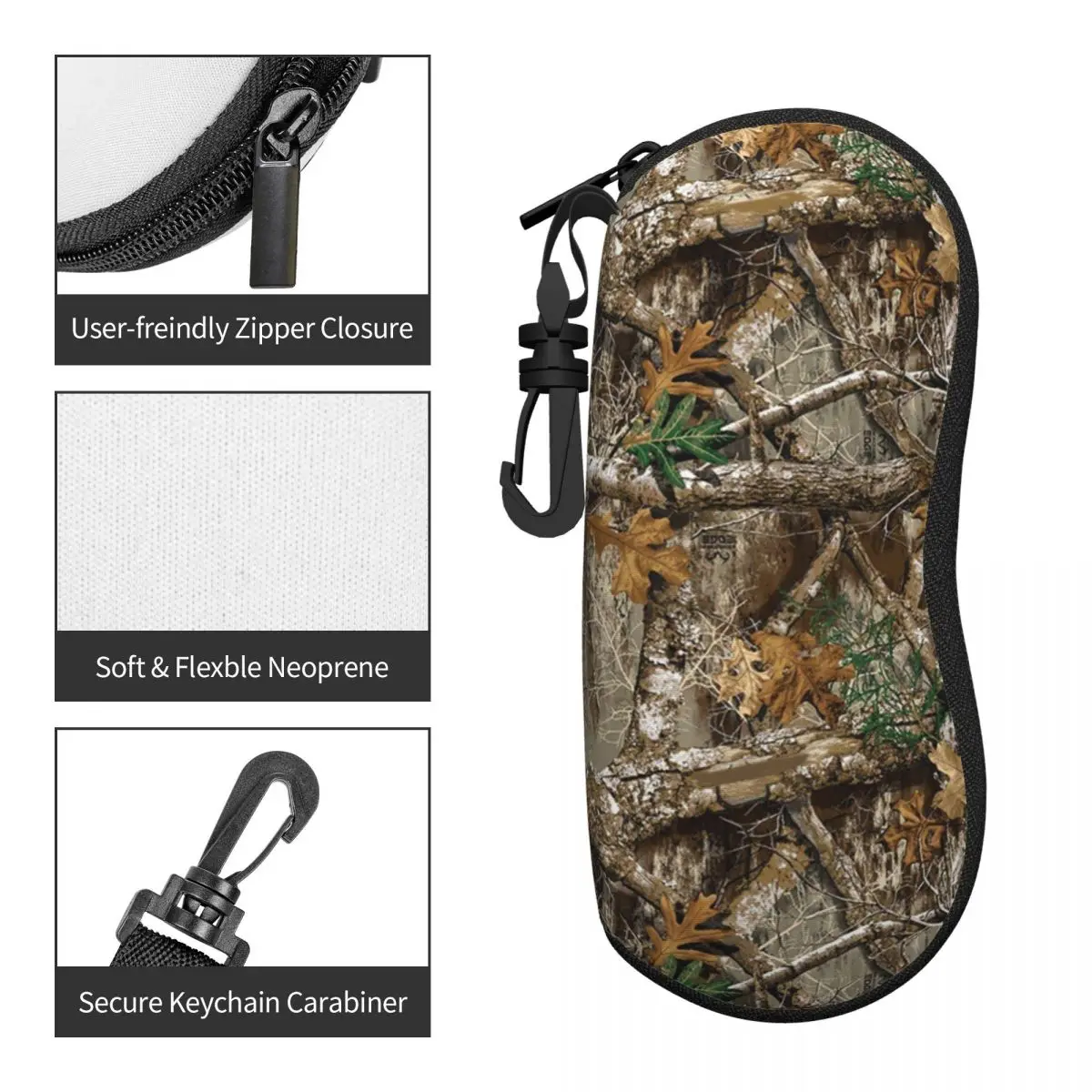 مخصص شجرة حقيقية التمويه كامو نمط نظارات حالة الأزياء شل النظارات حالة النظارات الشمسية مربع