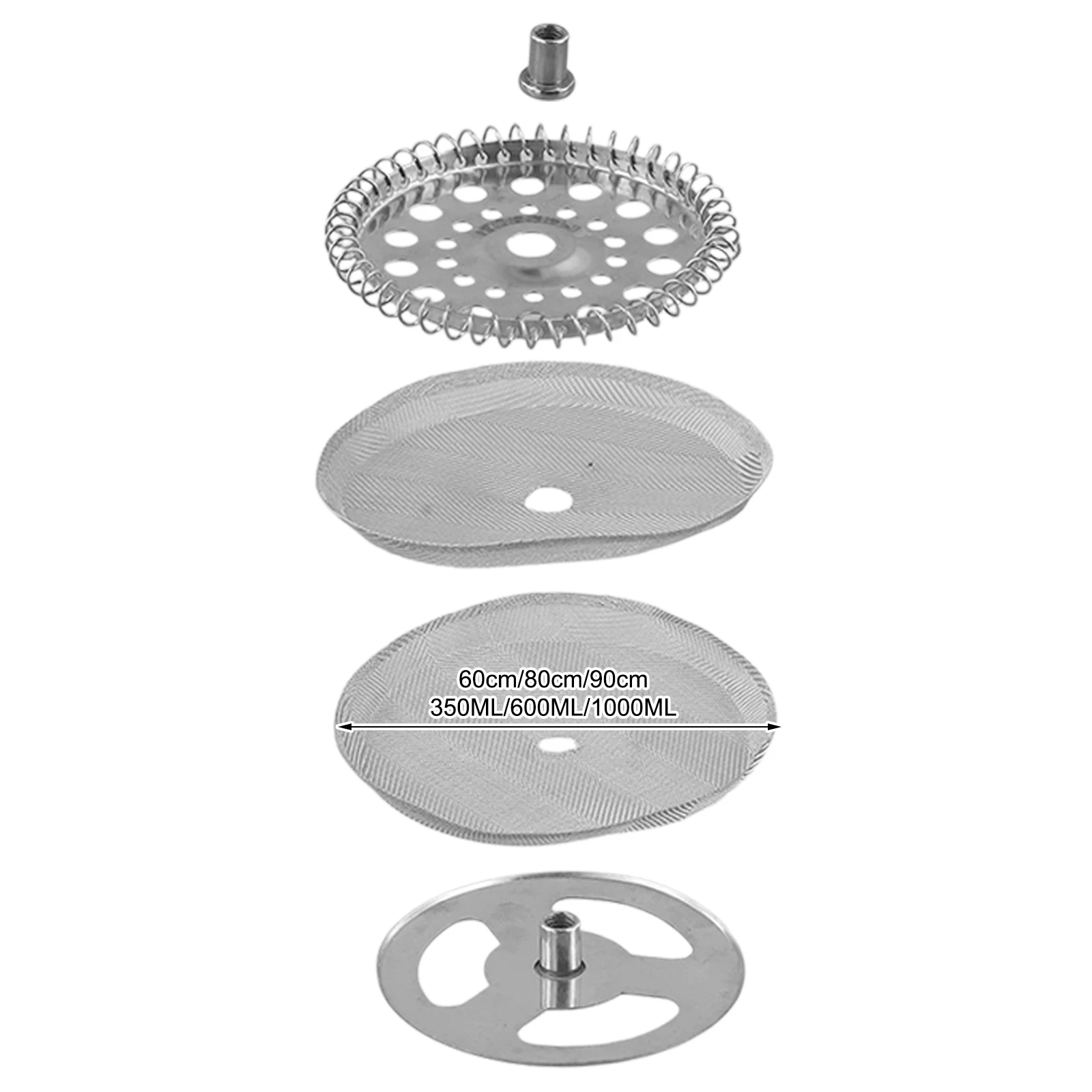 Complete 4 Pcs Set of For French Press Filters Stainless Steel Mesh Filters and Plates for Enhanced Coffee Flavor