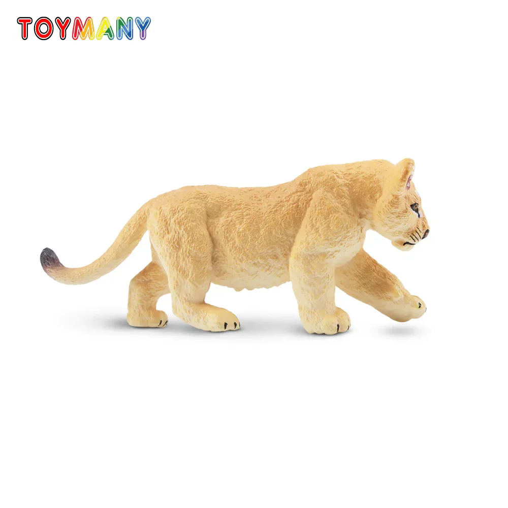 Toymany simulação andando leão filhote de vida selvagem modelo animal brinquedo mini figuras bonecas estatuetas ação brinquedos crianças presente