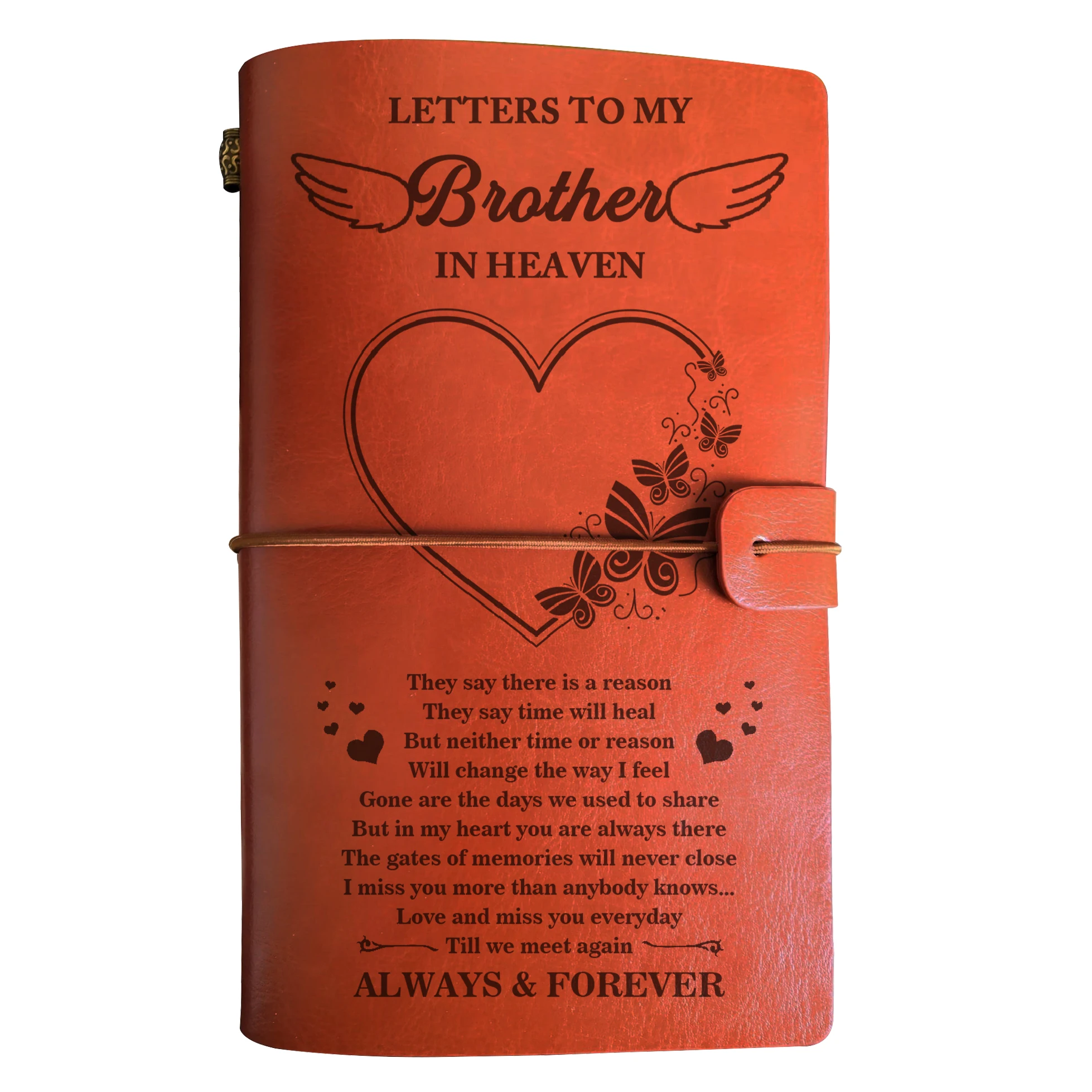 

Letter To Brother In Heaven Leather Journal Memorial Sympathy Gifts For Loss Of Brother Bereavement Remembrance Funeral Notebook